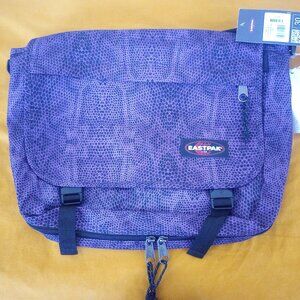 Eastpak-Delegate Ek076 purple and black snake skin pattern 20L shoulder bag -NWT